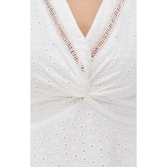 ALICE + OLIVIA Mila Eyelet Deep V Neck Dress - Picture 4 of 15